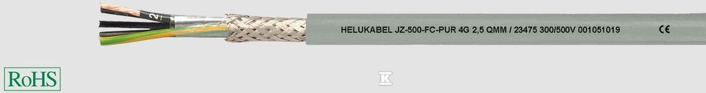 Kabel elastyczny 500V JZ-500-FC 10G0,5 PUR, żyły czarne, numerowane ekranowany 23423