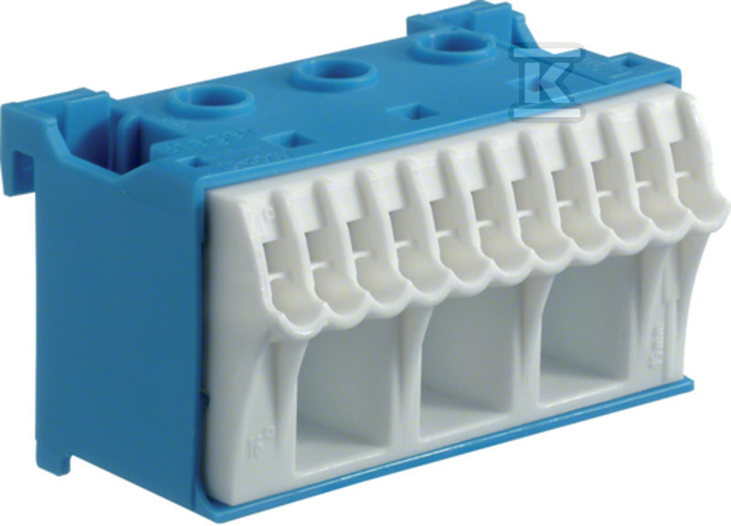 Blok samozacisków neutralny, niebieski, 3×16 +11×4 mm2, szerokość 60 mm KN14N