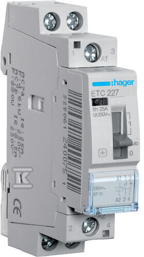 Stycznik taryfowy Dzień/Noc 230VAC 1NO+1NC 25A AC-7a/b ETC227