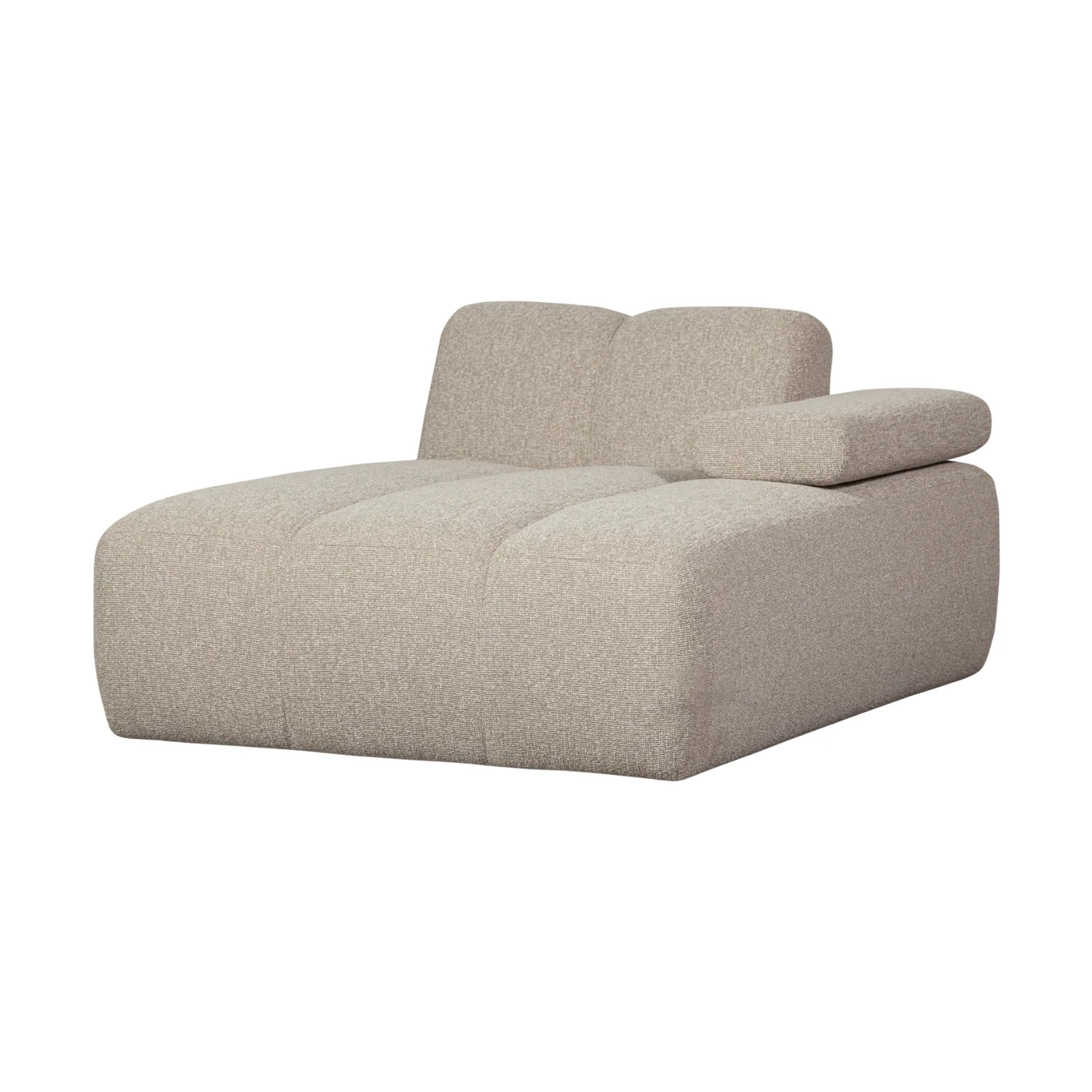 Sofa modułowa MOJO – szezlong prawostronny beżowy melanż bouclé