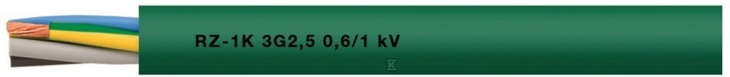 Przewód bezhalogenowy sterowniczo-zasilający RZ1-K 3G2,5 mm2 0,6/1kV Cca 18048788