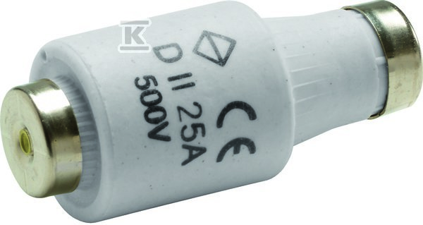 Wkładka bezpiecznikowa DII/E27, wykonanie szybkie F (Bi-Wts) 25A 500VAC LE27F25