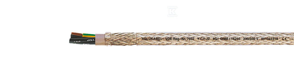Przewód sterowniczo-zasilający PVC, ekranowany Y-CY-JZ 50G1 mm2 szary, żyły czarne numerowane wg DIN VDE 0293-334 16267