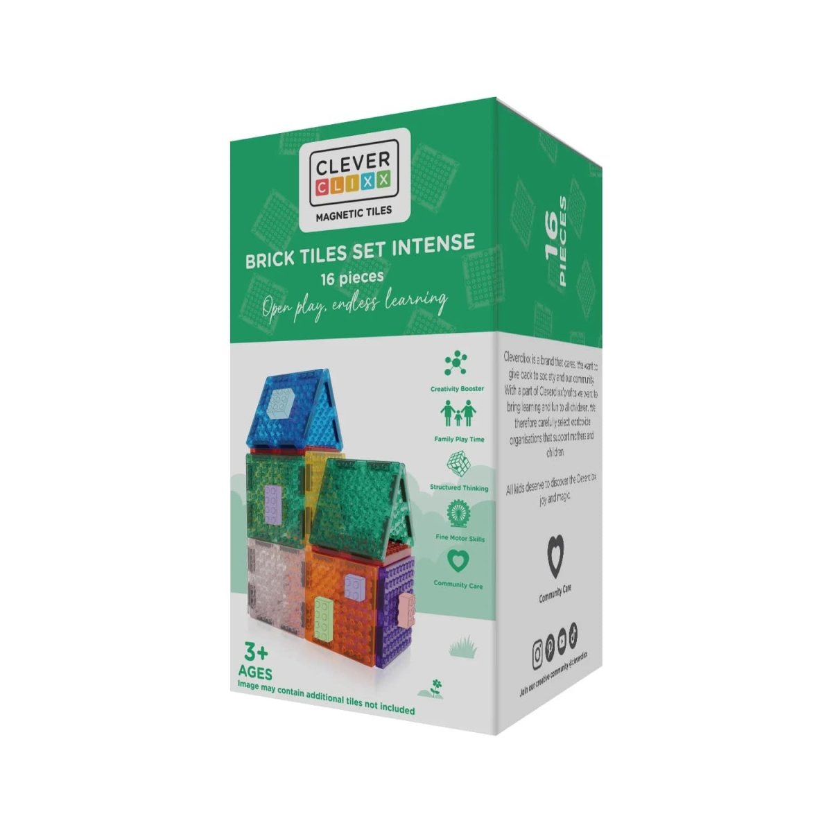 Klocki magnetyczne Brick Tiles Pack Intense - 16 el.