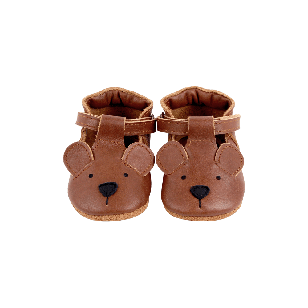 Skórzane buciki niemowlęce z motywem misia Spark Classic Shoes